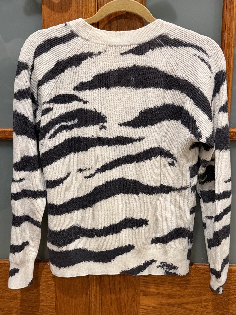 Rails Black and White Zebra-Stripe Crewneck Sweater - Picture 4 of 8